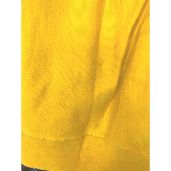 Champion Reverse Weave Sweatshirt Crew Mens S Yellow Gold Embroidered Blue Logo - Picture 3 of 16